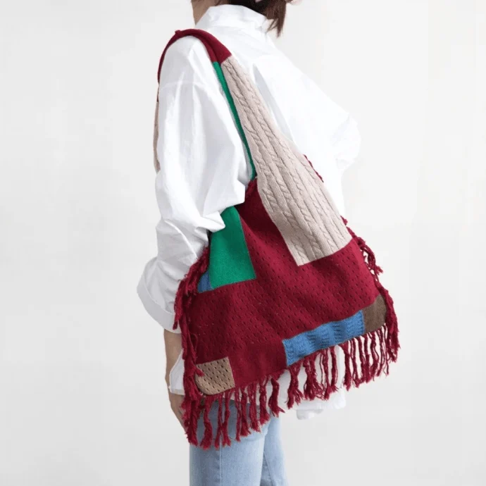 Delilah Tassel Fringe Knit Boho Bags - Glova