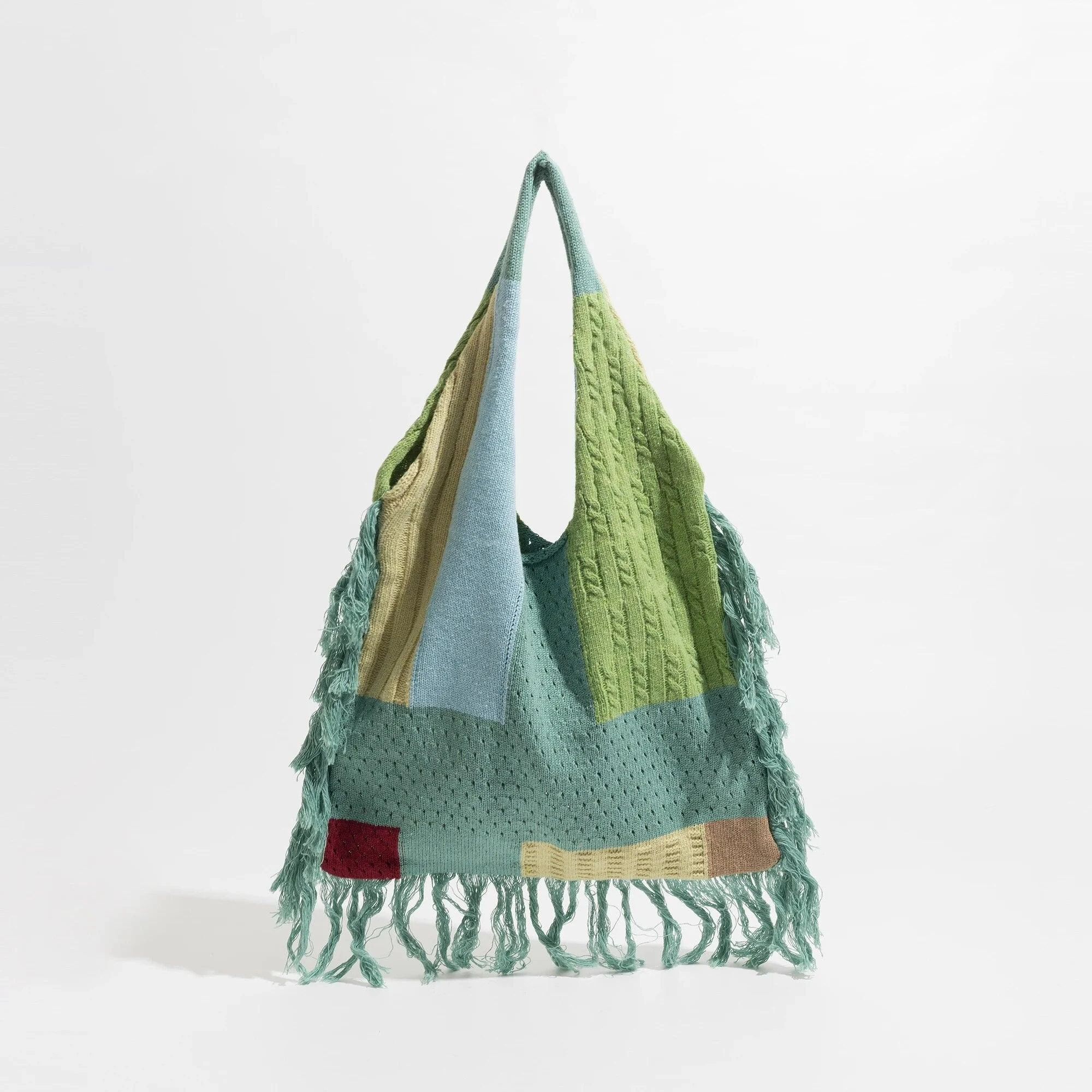 Delilah Tassel Fringe Knit Boho Bags - Glova