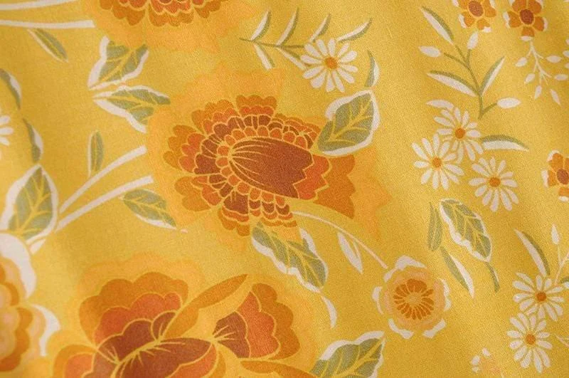 Demelza Yellow Floral Kimono - Glova