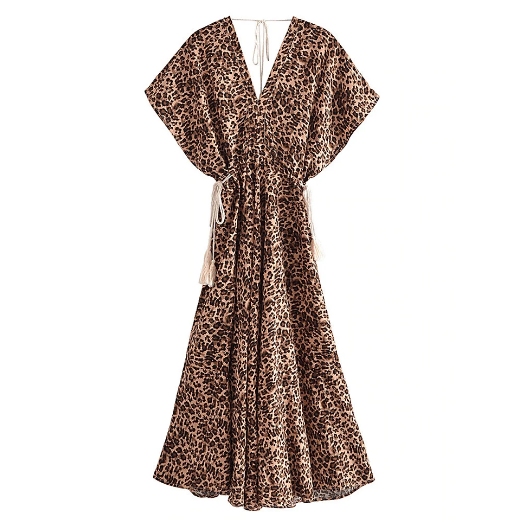 Devi Leopard Maxi Dress - Glova