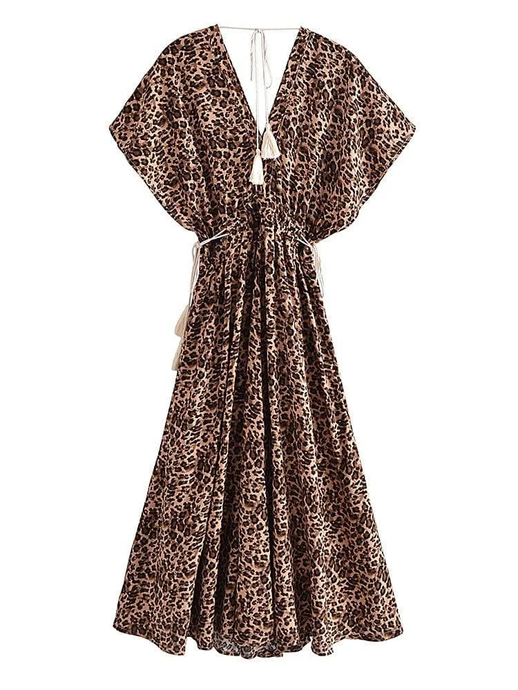 Devi Leopard Maxi Dress - Glova