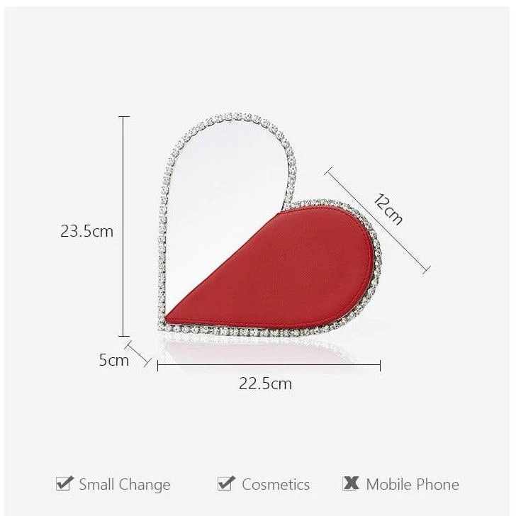 Diamond Heart Evening Clutch Bags - 4 Colors - Glova