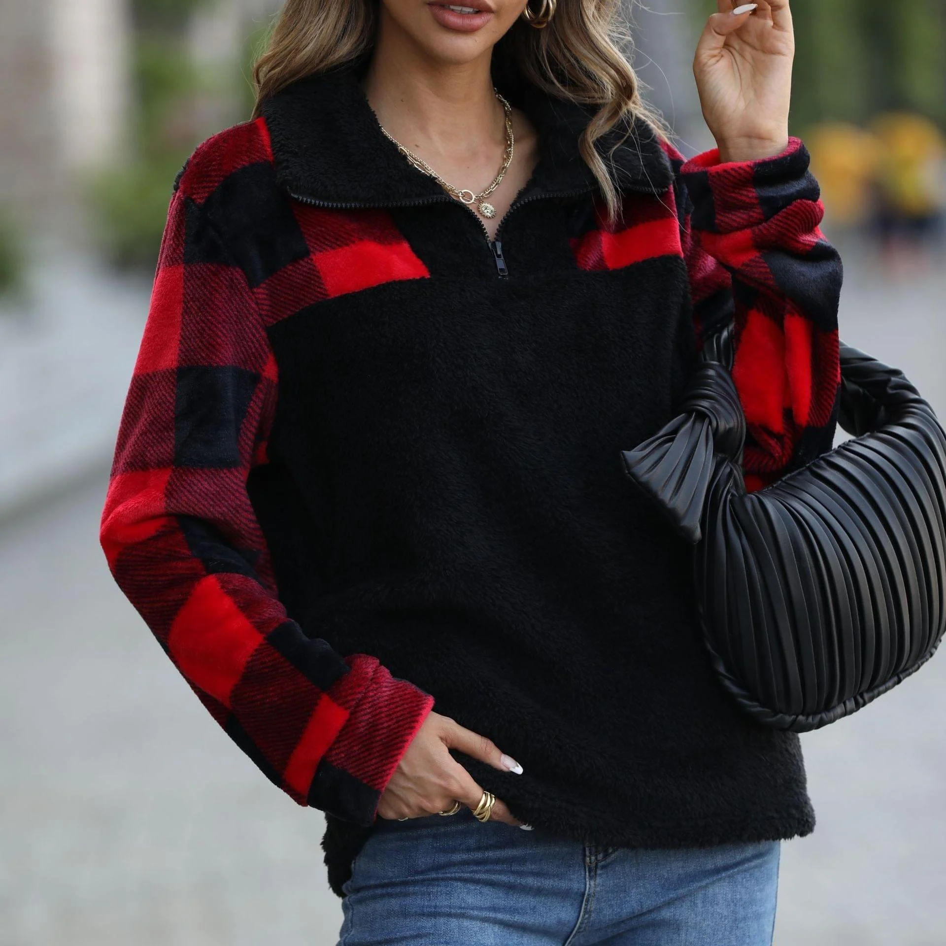 Diantha Plaid Sweatshirt - Glova