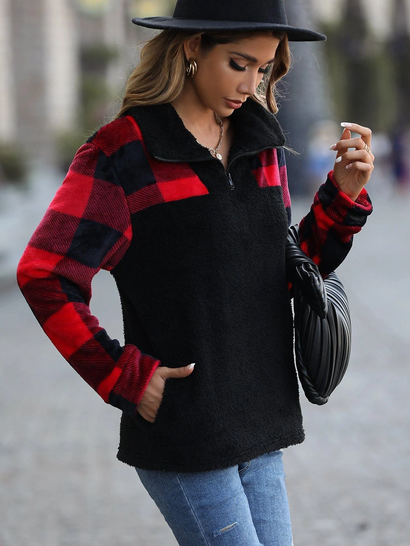 Diantha Plaid Sweatshirt - Glova