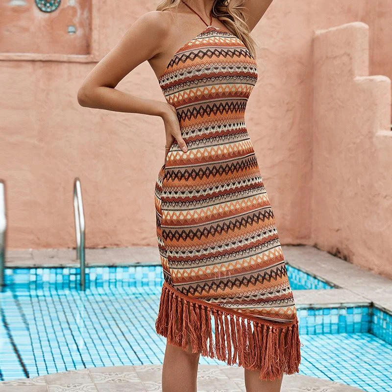 Dominique Boho Midi Dress - Glova