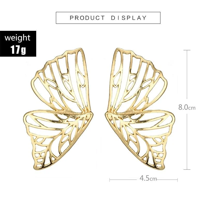 Donna Butterfly Stud Earrings - Gold or Silver - Glova