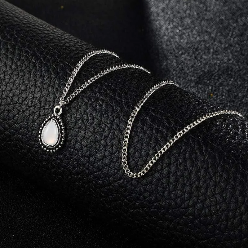 Double Layered Water Drop Necklace - Glova