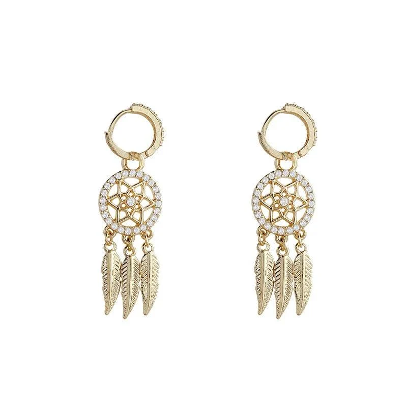 Dreamcatcher Drop Dangle Earrings - Glova