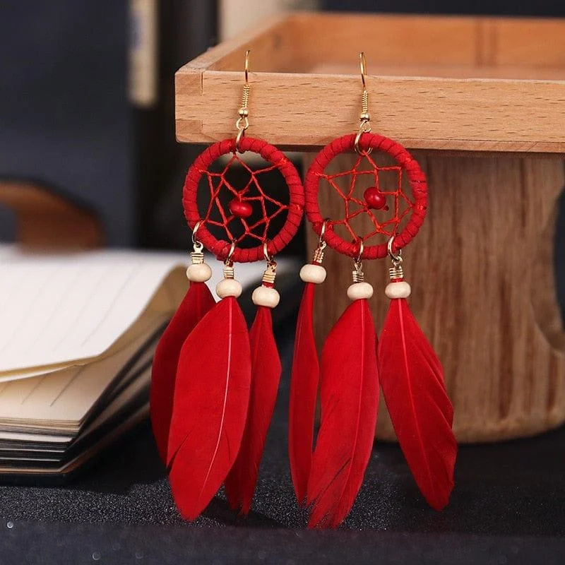 Dreamcatcher Feather Earrings - Glova