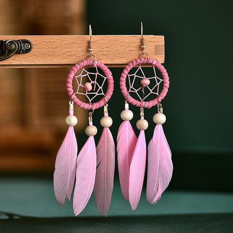 Dreamcatcher Feather Earrings - Glova