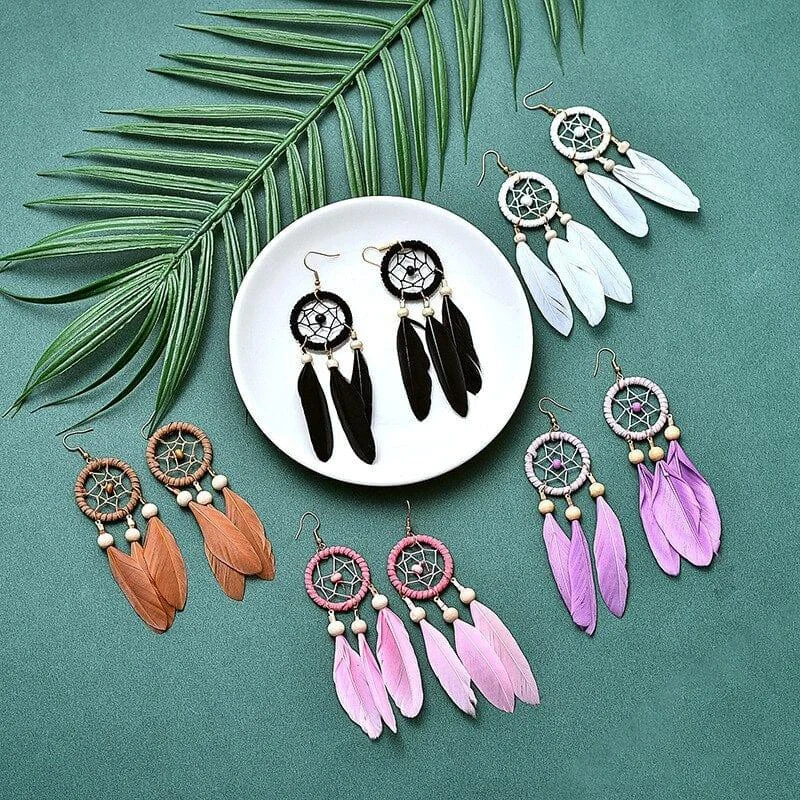 Dreamcatcher Feather Earrings - Glova