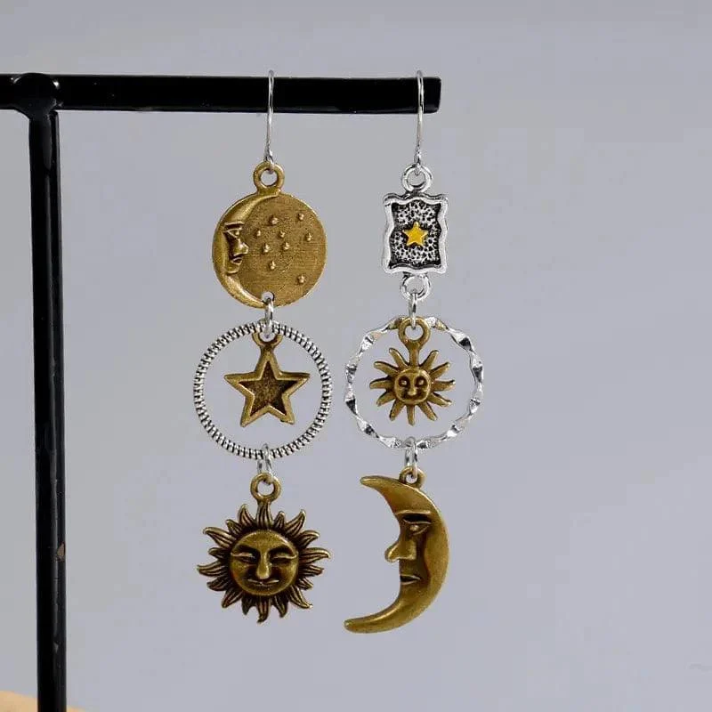 Drop Earrings With Celestial Charms - Glova