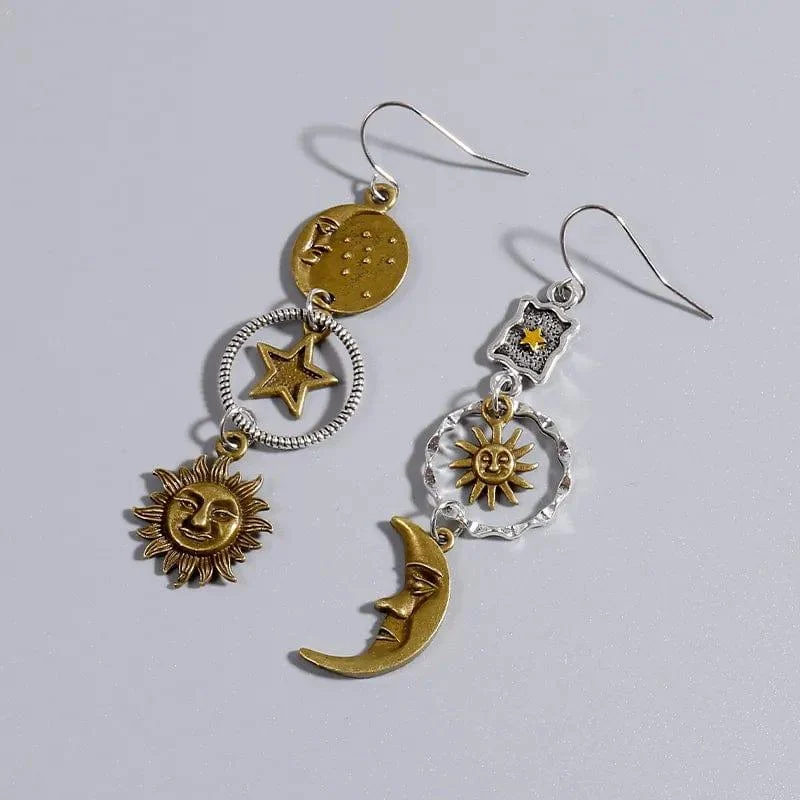 Drop Earrings With Celestial Charms - Glova