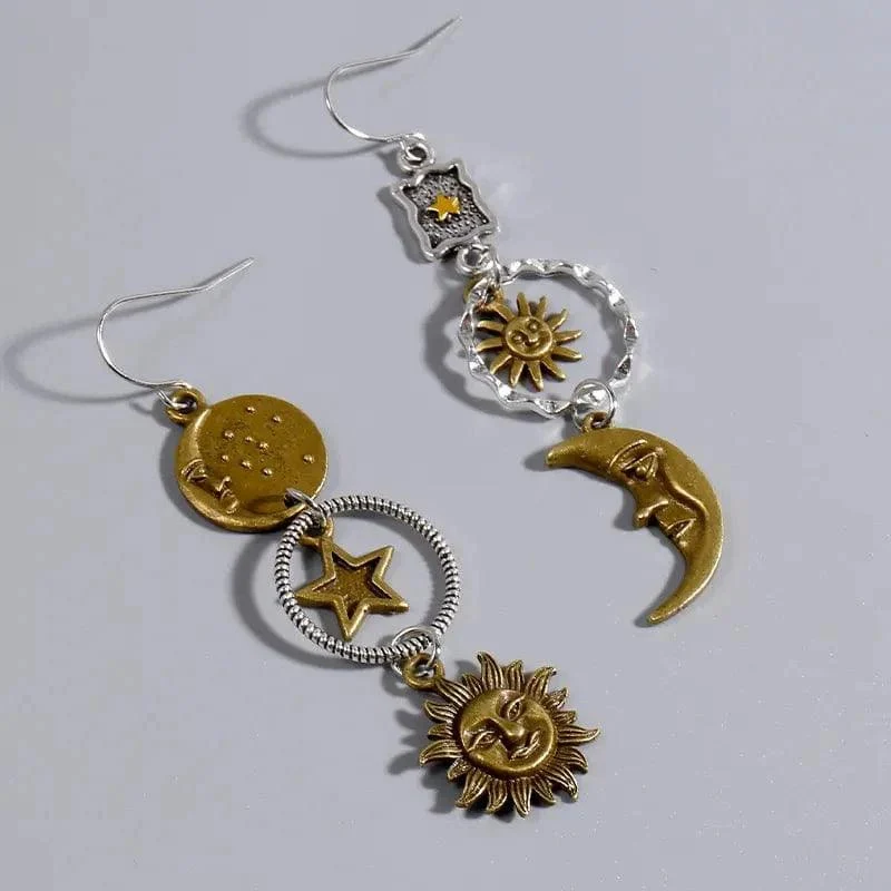 Drop Earrings With Celestial Charms - Glova