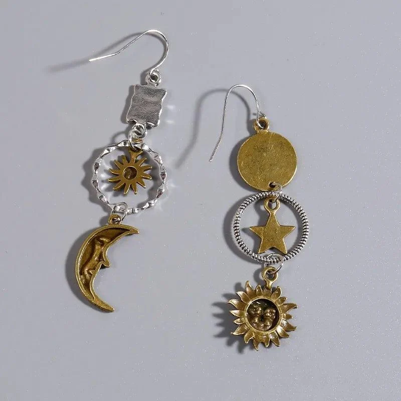 Drop Earrings With Celestial Charms - Glova