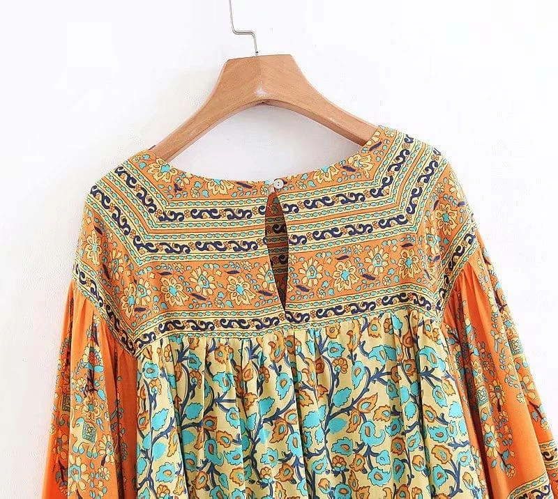 Dusty Yellow Turquoise Dreams Blouse - Glova