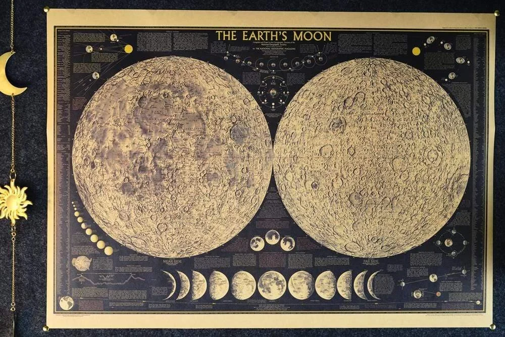 Earth's Moon Vintage Poster - Glova