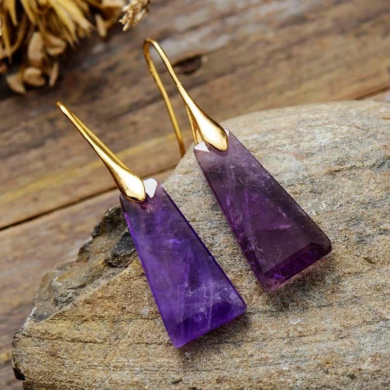 Earth Stone Dangle Earrings - Glova