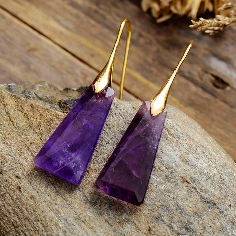 Earth Stone Dangle Earrings - Glova