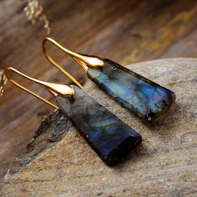 Earth Stone Dangle Earrings - Glova