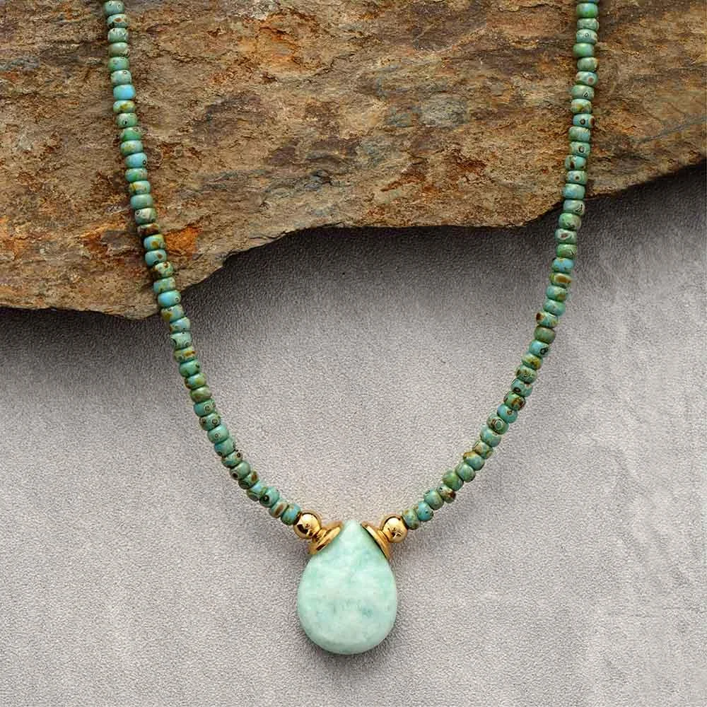 Earth Teardrop Boho Necklace - Glova