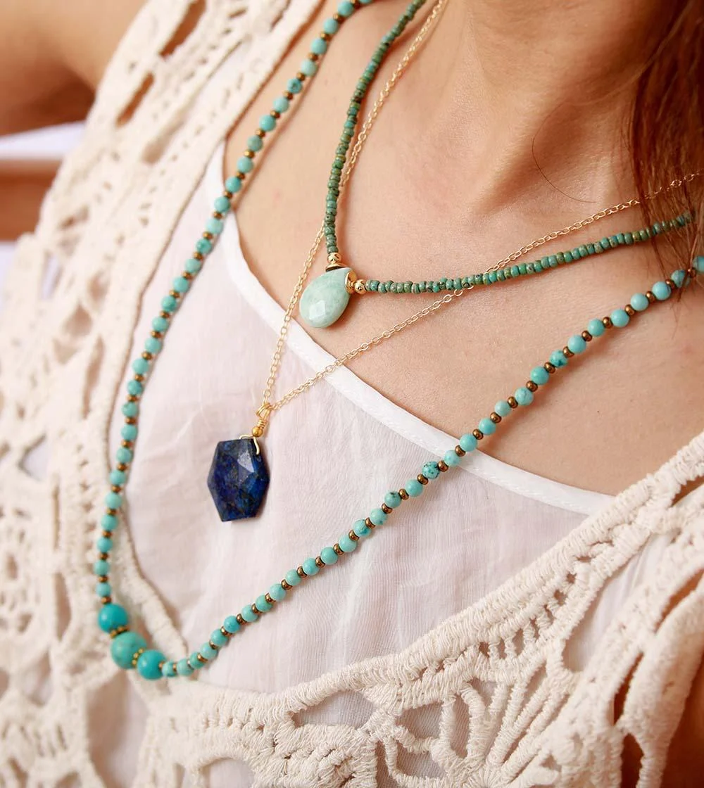 Earth Teardrop Boho Necklace - Glova