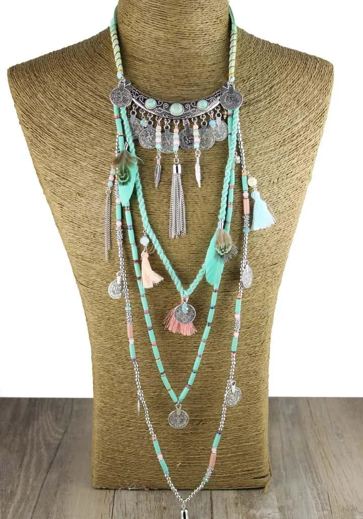 Earthly Gypsy Statement Long Necklace - Glova