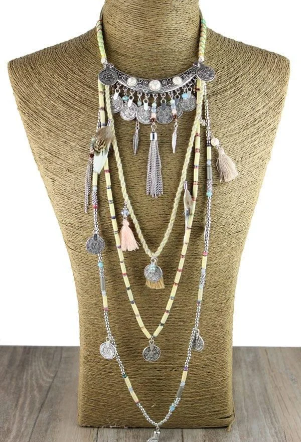 Earthly Gypsy Statement Long Necklace - Glova