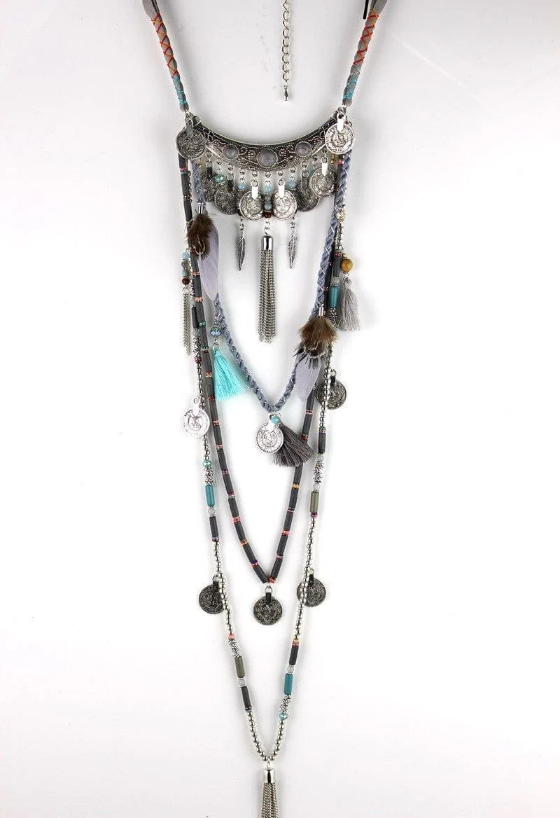 Earthly Gypsy Statement Long Necklace - Glova