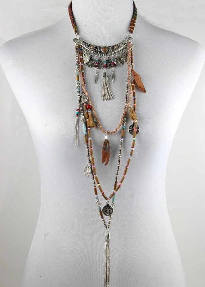 Earthly Gypsy Statement Long Necklace - Glova