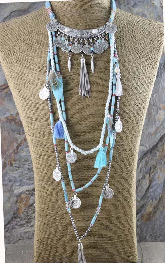 Earthly Gypsy Statement Long Necklace - Glova