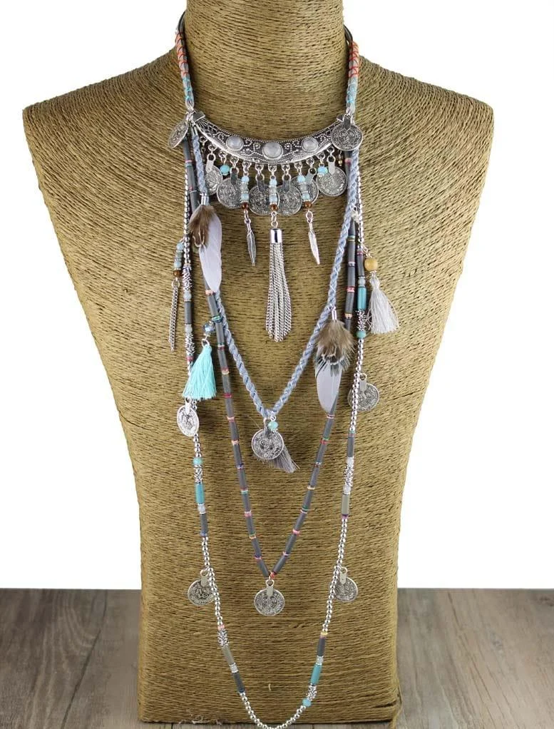 Earthly Gypsy Statement Long Necklace - Glova