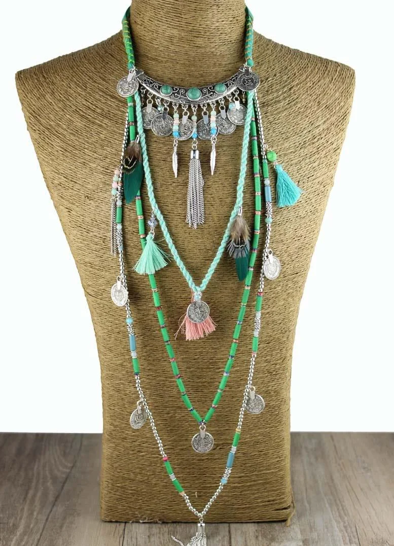 Earthly Gypsy Statement Long Necklace - Glova