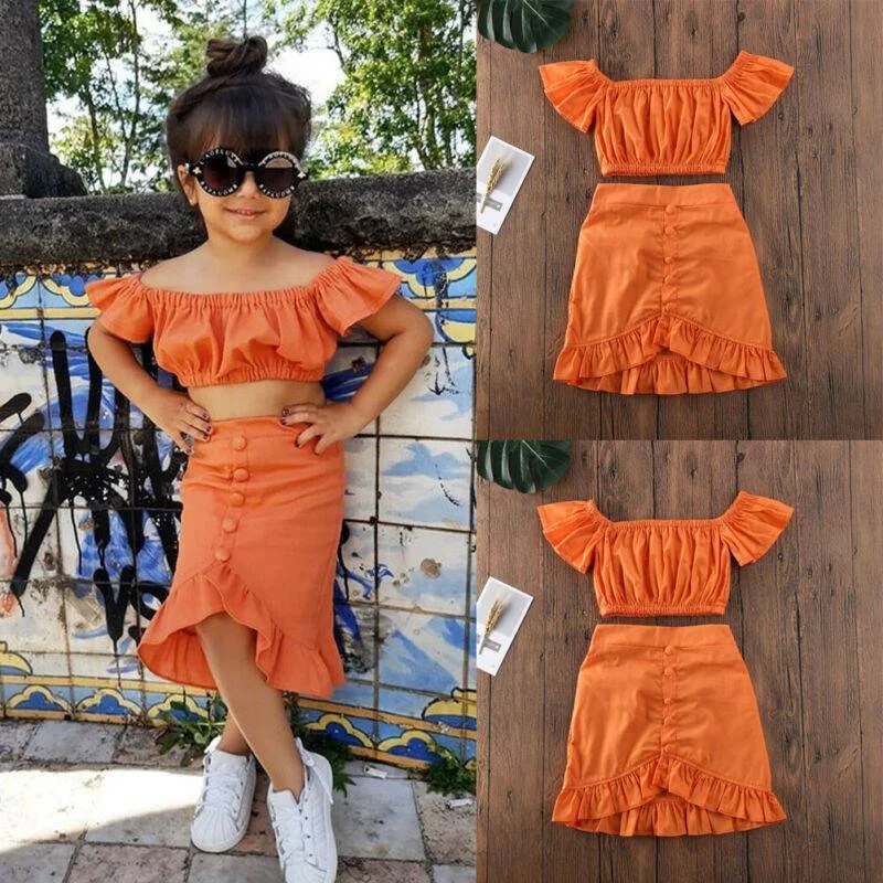 Eden Baby Girl Orange Two Pieces Set - Glova