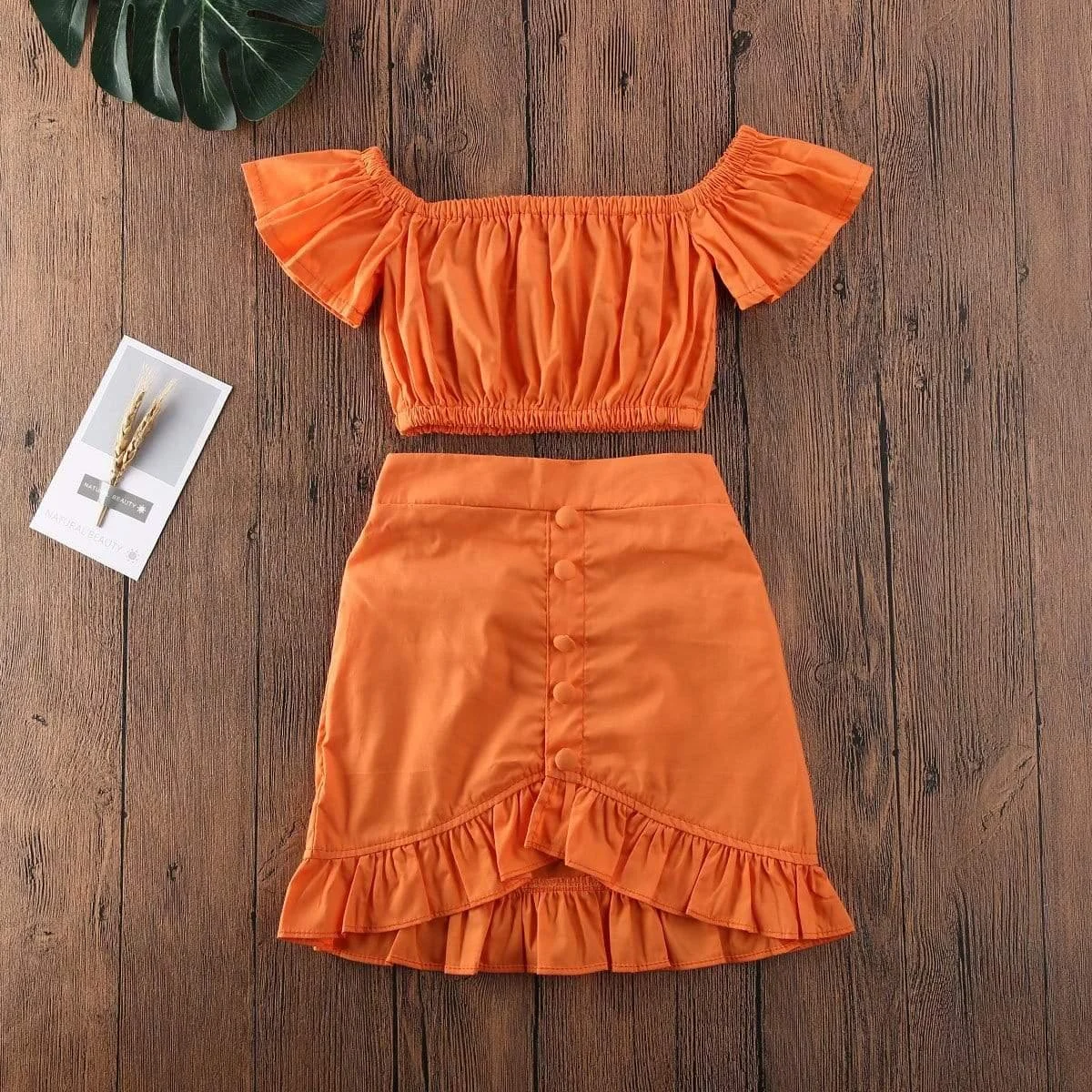 Eden Baby Girl Orange Two Pieces Set - Glova