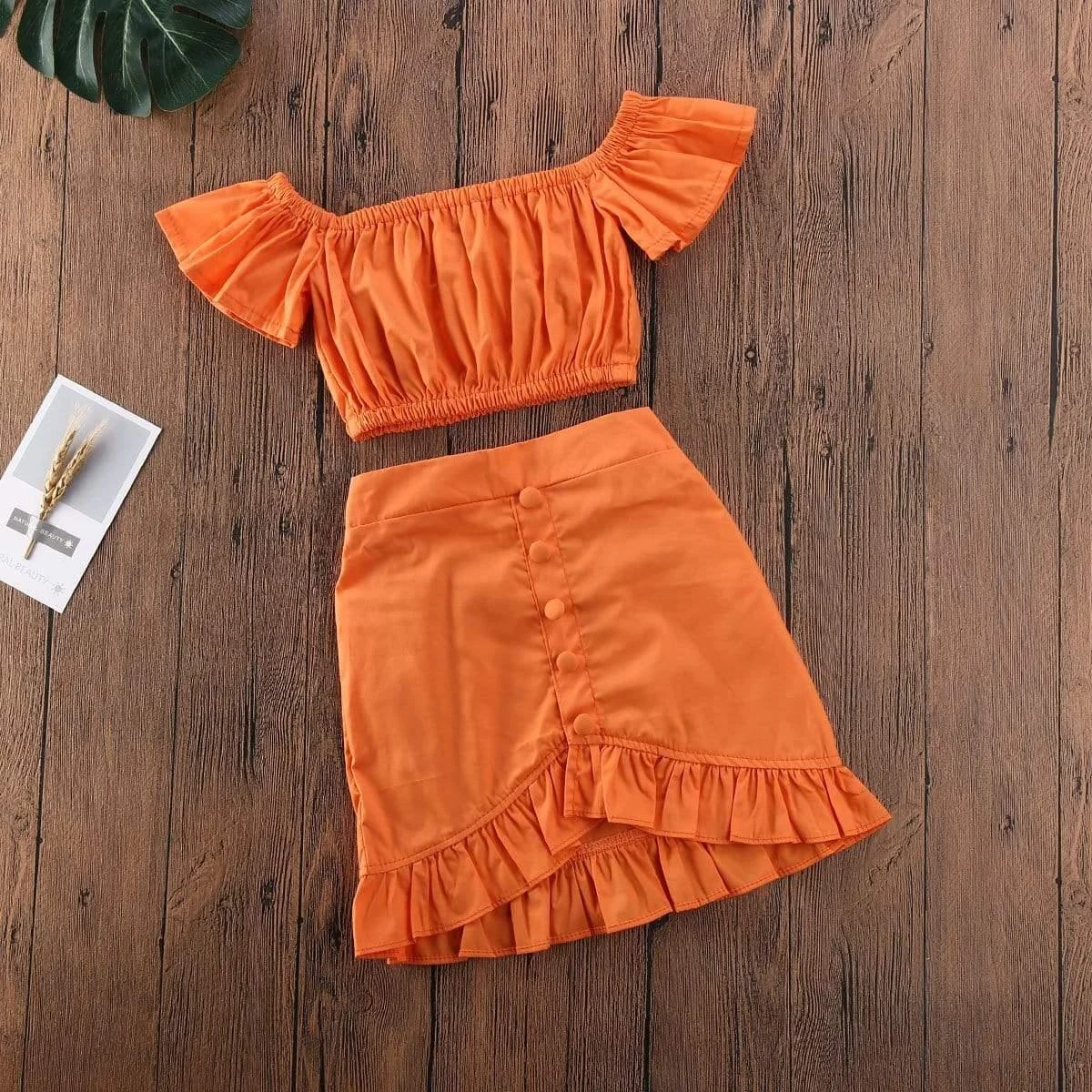 Eden Baby Girl Orange Two Pieces Set - Glova