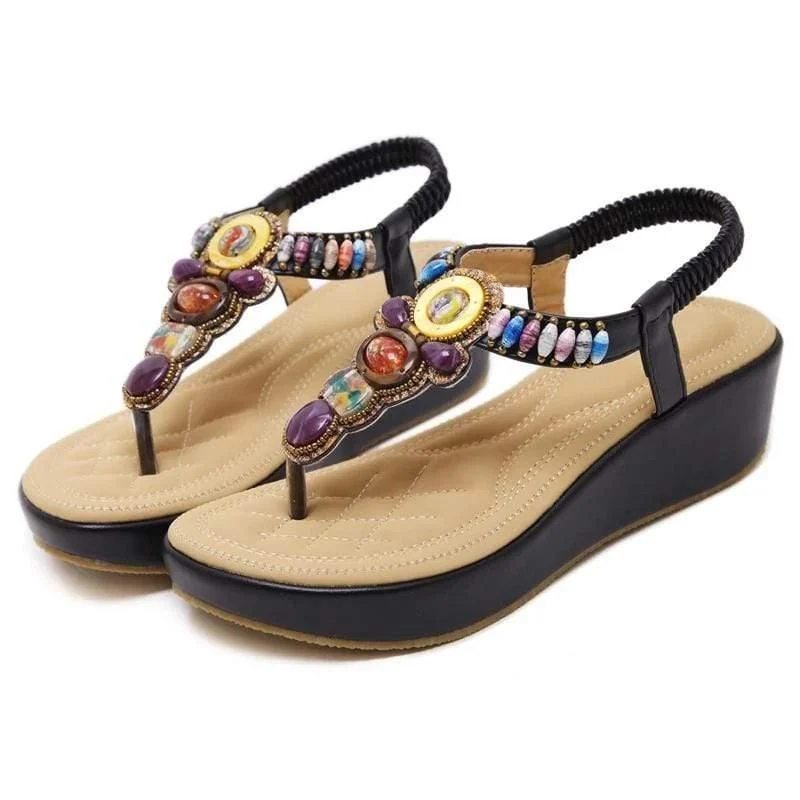 Eden Colorful Wedges Sandals - Glova