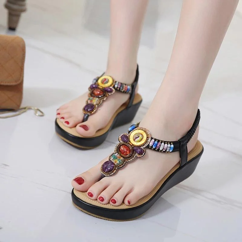 Eden Colorful Wedges Sandals - Glova