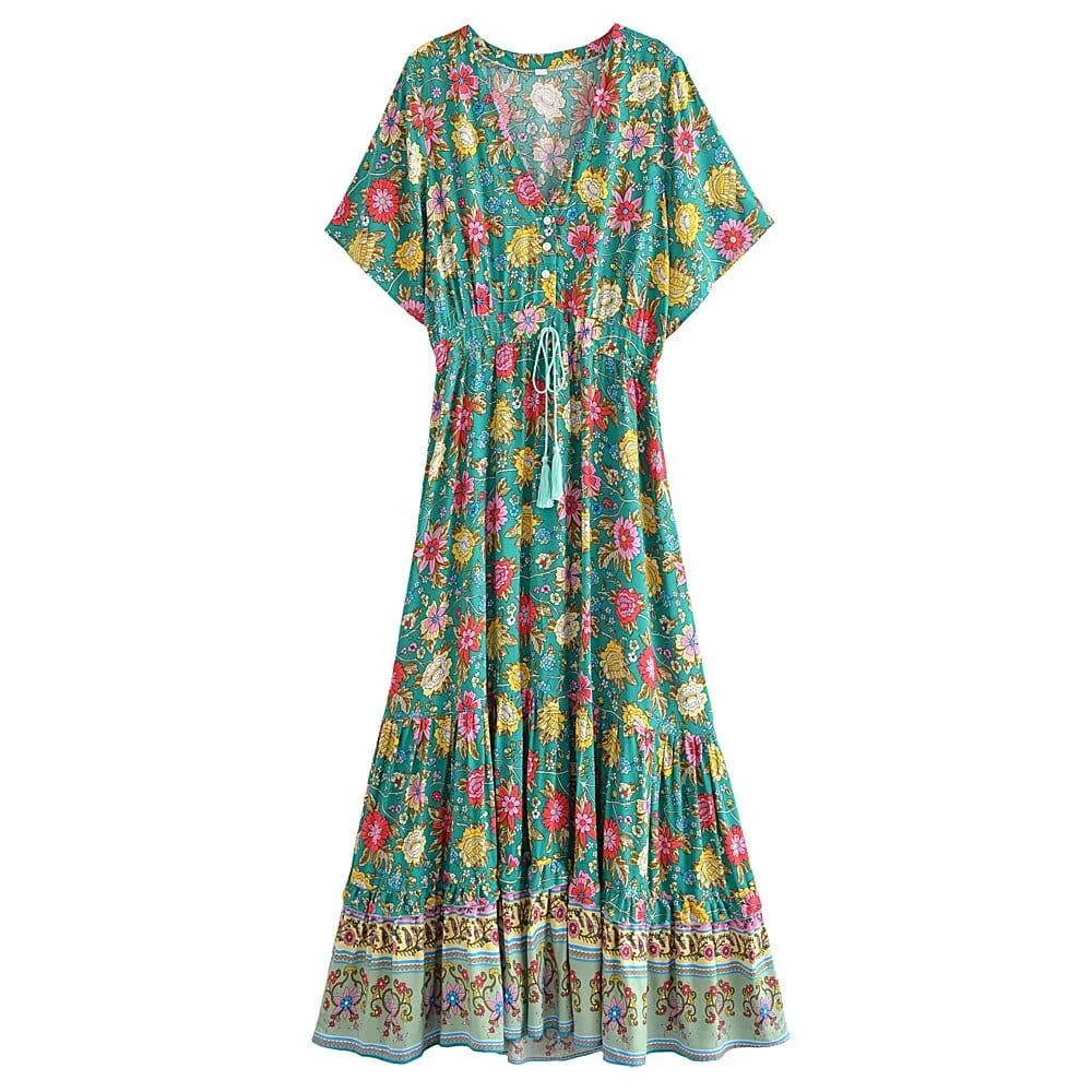 Eirlys Floral Boho Maxi Dress - Glova