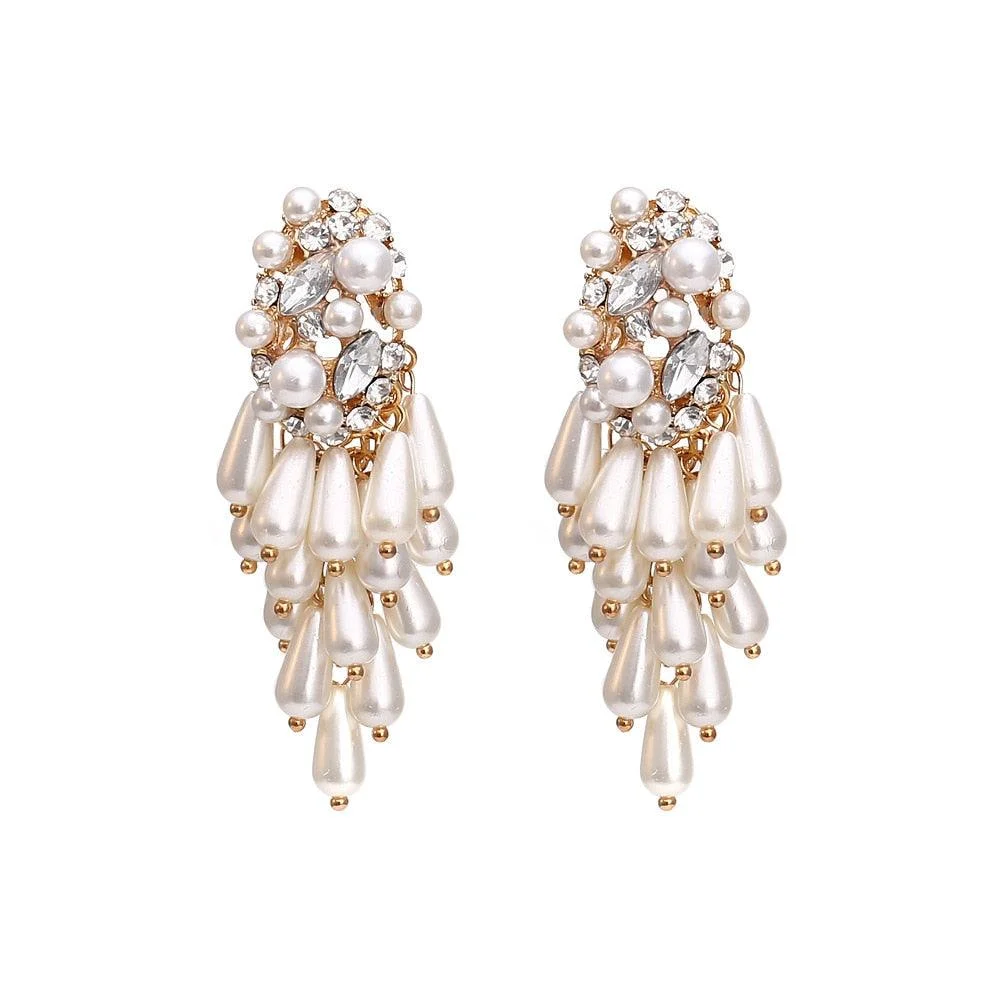 Elegant Bouquet of Pearl Drops Earrings - Glova