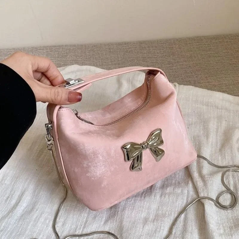 Elegant Bow Exquisite Chains Female Crossbody Bag - Glova