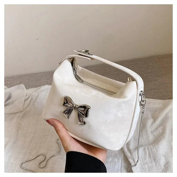 Elegant Bow Exquisite Chains Female Crossbody Bag - Glova