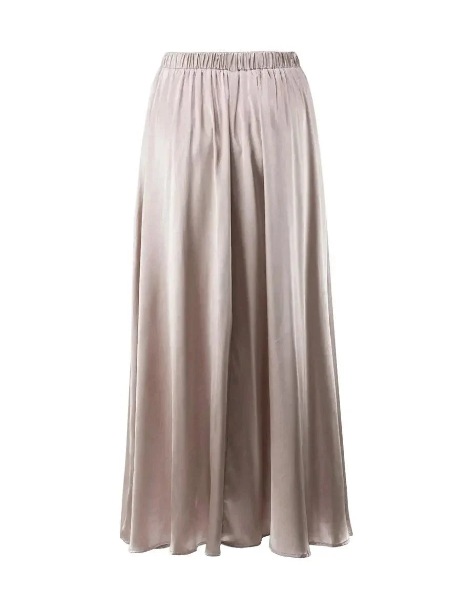 Elegant Satin Flare Maxi Skirts - 3 Colors - Glova