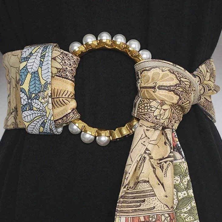 Elegant Vintage Print Cummerbunds Sash Belt - Glova