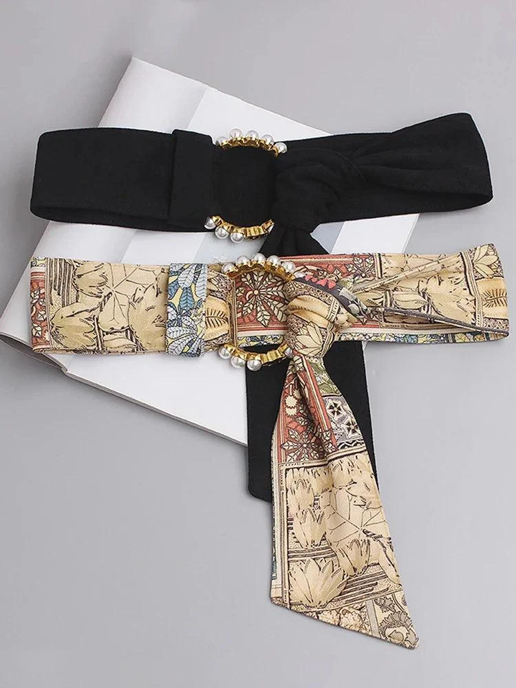 Elegant Vintage Print Cummerbunds Sash Belt - Glova