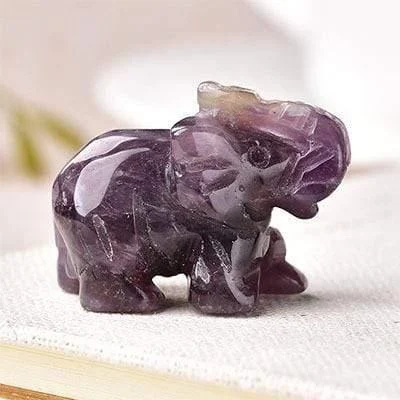 Elephant Carved Natural Crystal - Glova