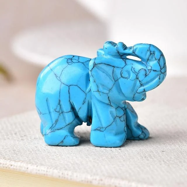 Elephant Carved Natural Crystal - Glova