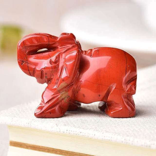 Elephant Carved Natural Crystal - Glova