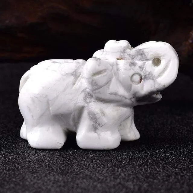 Elephant Carved Natural Crystal - Glova