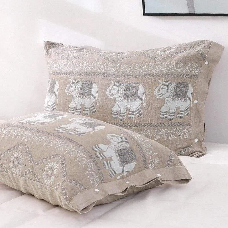 Elephants Pattern Pillow Cover - Glova